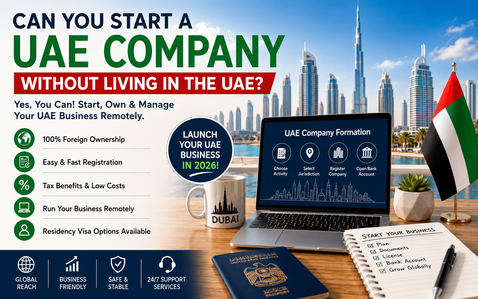 7 Ways to Start a UAE Company Without Living in the UAE
