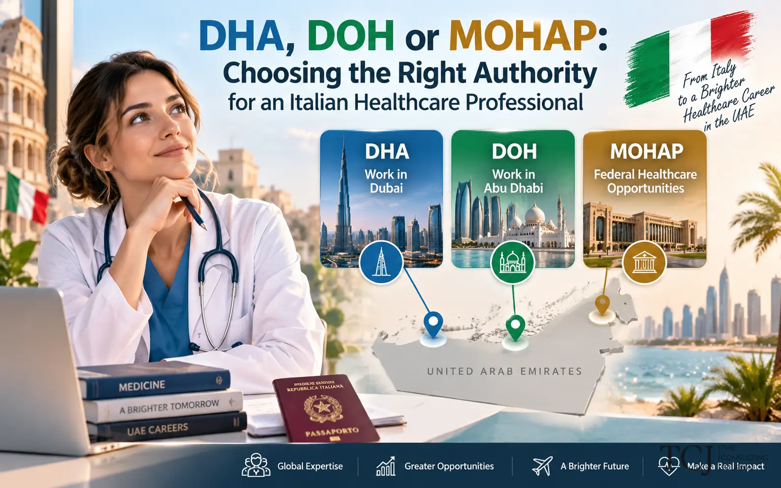 DHA vs DOH vs MOHAP: Choosing the Right UAE Healthcare Licence for Italian Professionals